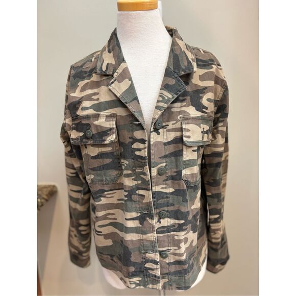 Sanctuary M camo button front stretchy jacket w-large breast pockets - Picture 1 of 7